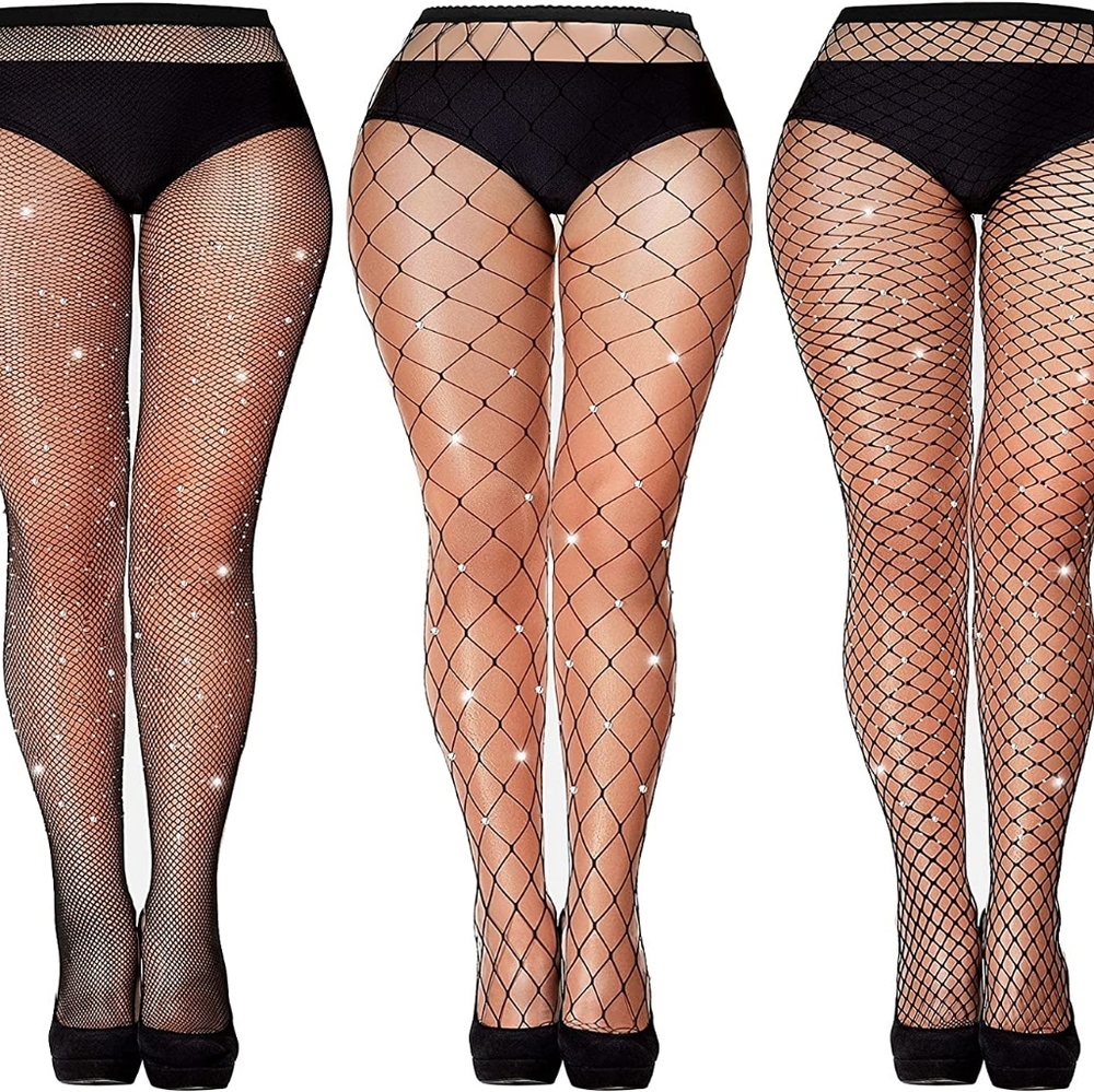 Rhinestone Fishnet Tights